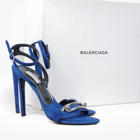Balenciaga Electric Blue Suede Sandals - Picture 1 of 11